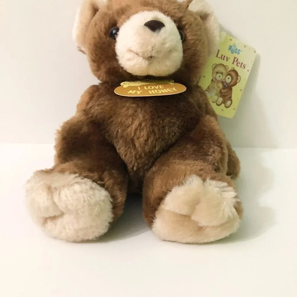 Vtg Russ Luv Pets I Love  My Honey Bear 6 Inch Tall Stuffed Animal Plush - Picture 4 of 16